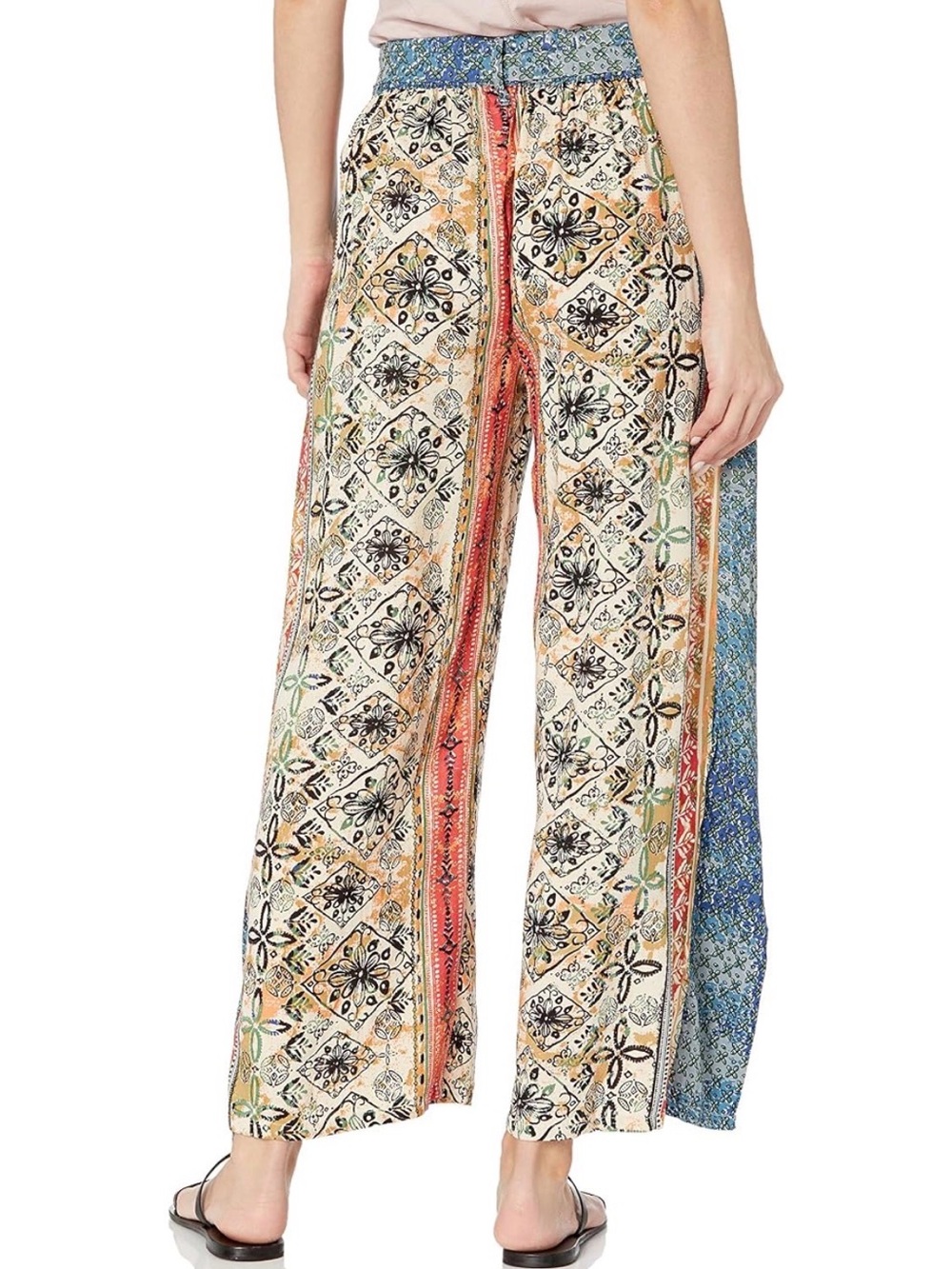 Angie Teal, Navy and Green Floral Rayon Pants - Picture 2 of 9
